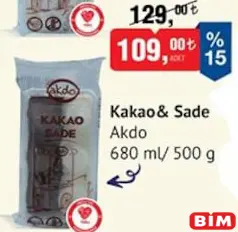 AKDO KAKAO & SADE DONDURMA 680 ML/500 G